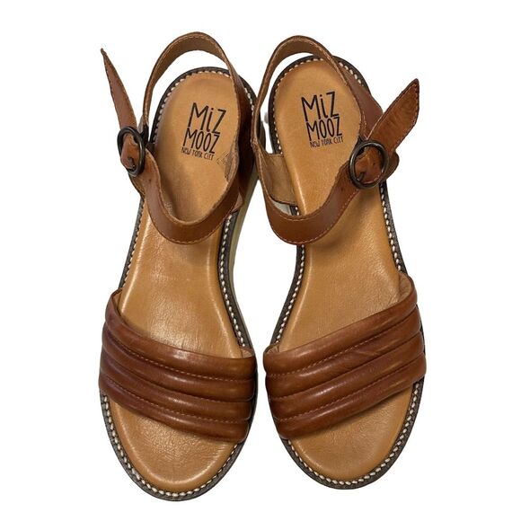 Miz Mooz Women's Valentine Sandals in Brandy Colored Leather Size 40 New in Box - Picture 4 of 16